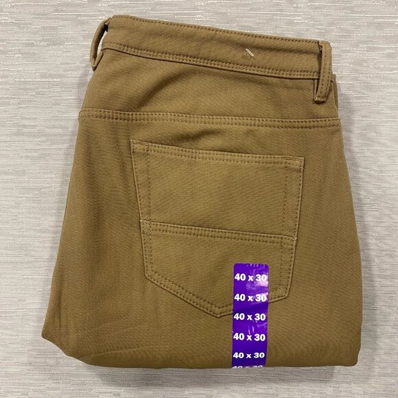 CAT Caterpillar Work Pants Mens 40 x 30 Brown Canvas Fleece Lined Insulated - Picture 1 of 12